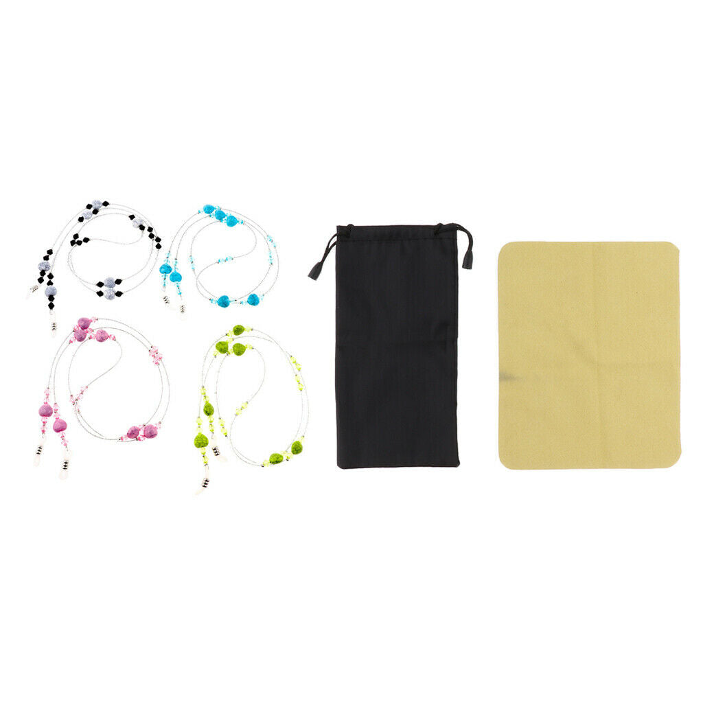 4pcs Practical Eyeglasses Chain Strap Glasses Band Eyeglass Cord Holder Set