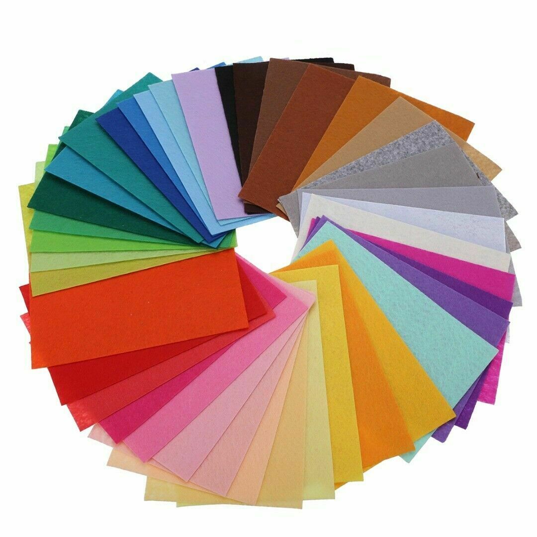 40Pcs Big Rainbow Colorful Felt Sheets DIY Craft Polyester Wool Fabric Patchwork