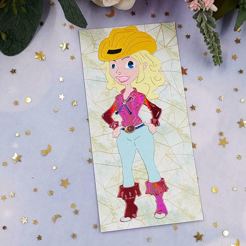 Maiden Girl Scrapbook Embossing Stencil Album Steel Mould for Paper Card
