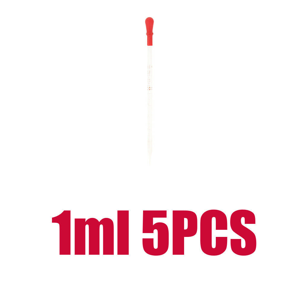 5 Pcs 1ML Glass Graduated Dropper Dropping Pipettes Pipet Fluid And Liquid