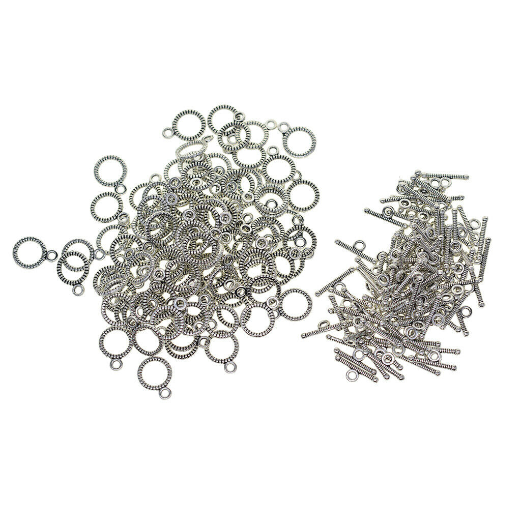 100x Patterned OT Toggle Clasps Jewelry Making Accessory Necklace Connector