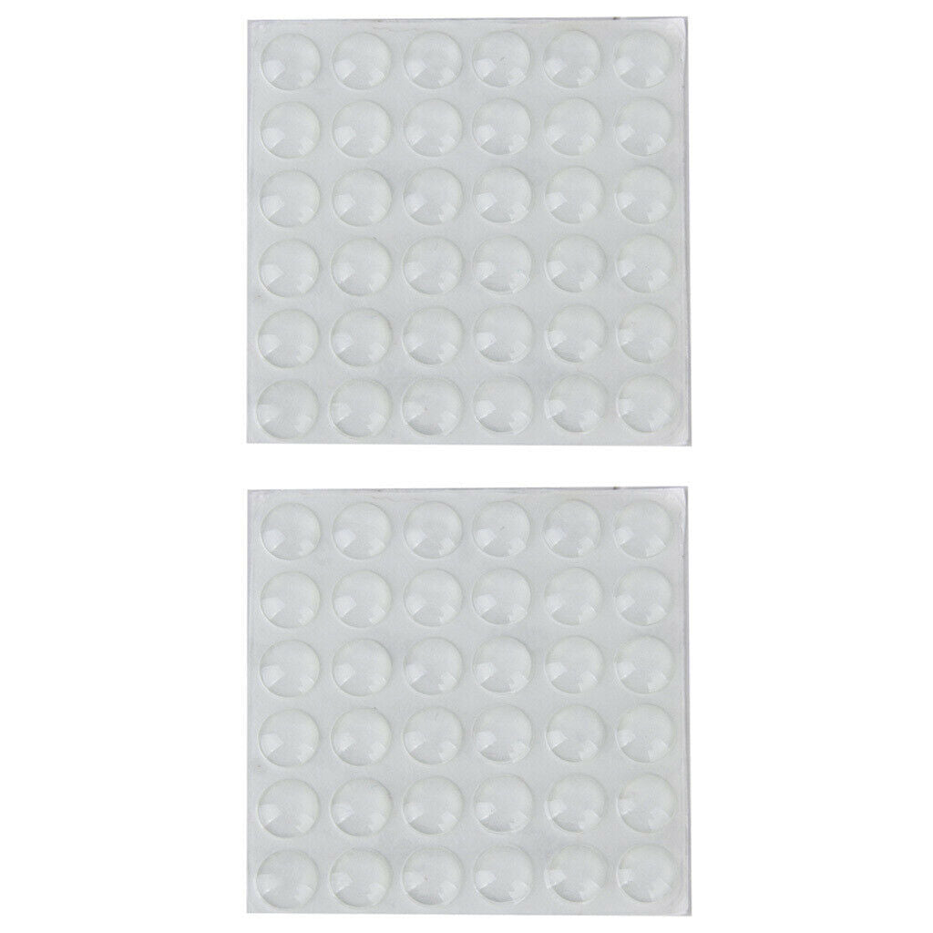 72Pcs Sheer Rubber Furniture Bumper Pads Non Slip for Doors Cabinets Glass
