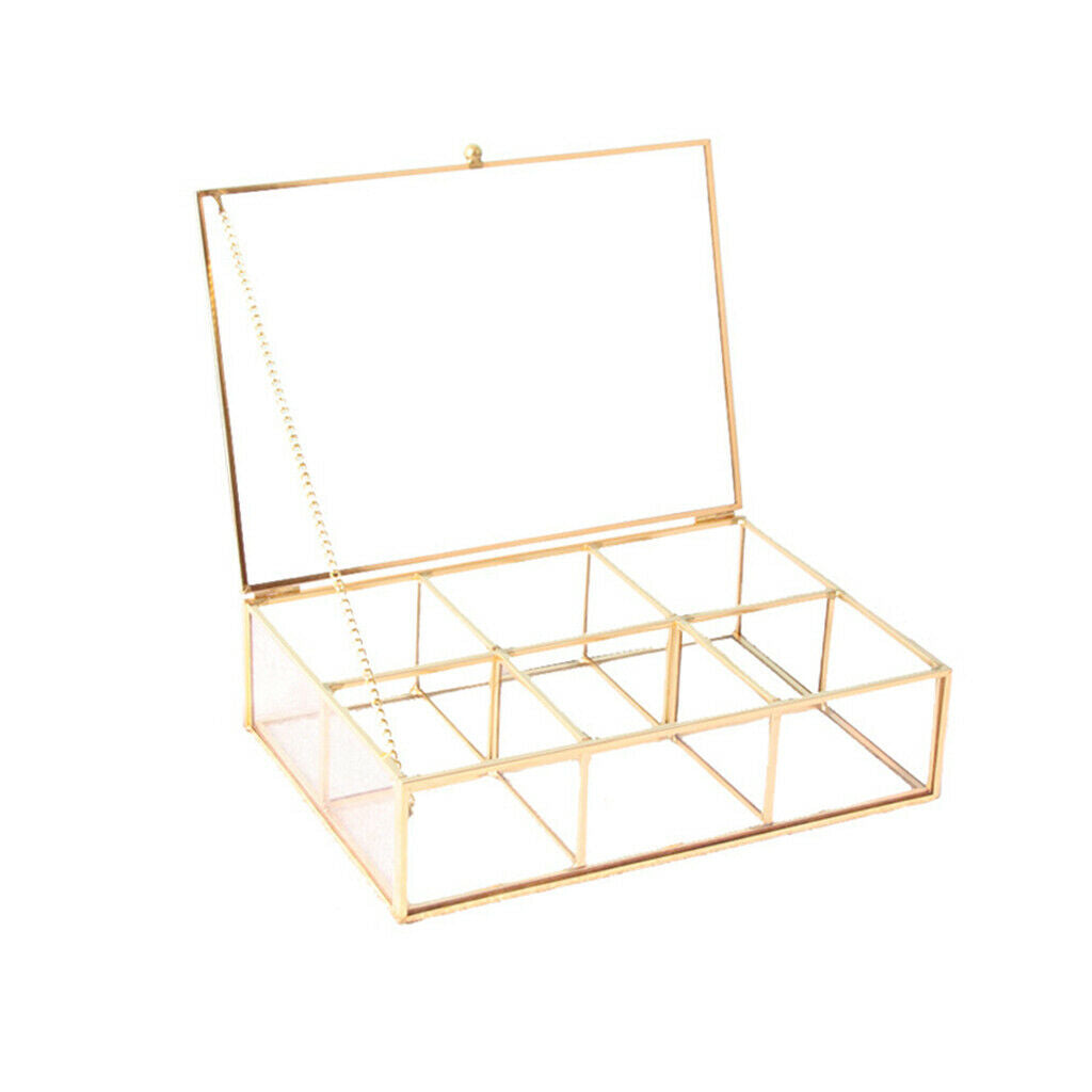 Retro Jewellery Box Lidded Clear Display Lipstick Necklace Storage Bathroom