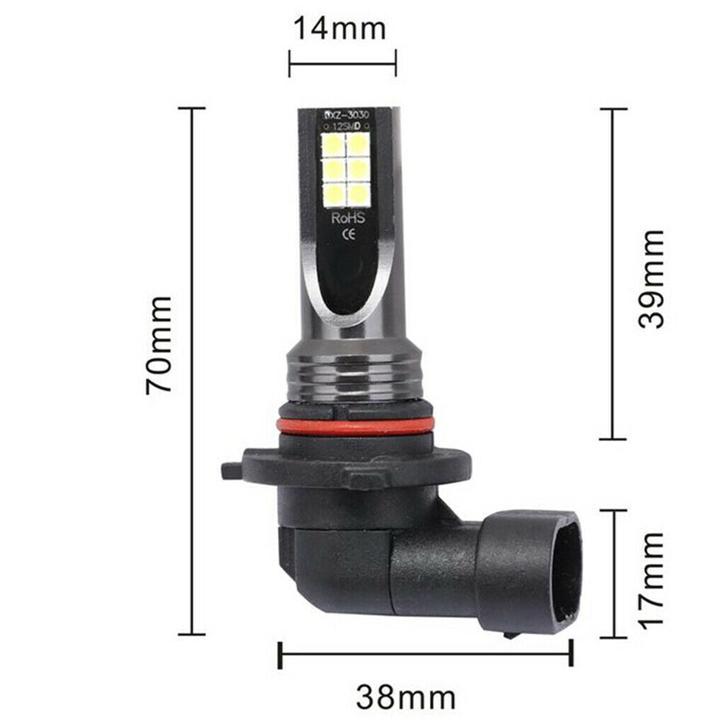 Auto Car 12LED Fog Headlight Bulbs Conversion Kit Hi/Lo Beam Lamps 9005 3030