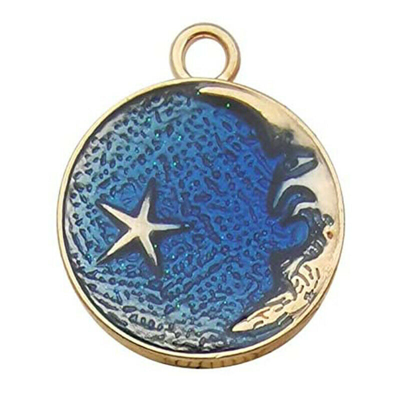 8PC Cute Moon/Star/Planet Enamel Charm Pendant for DIY Earrings/Bracelet .l8