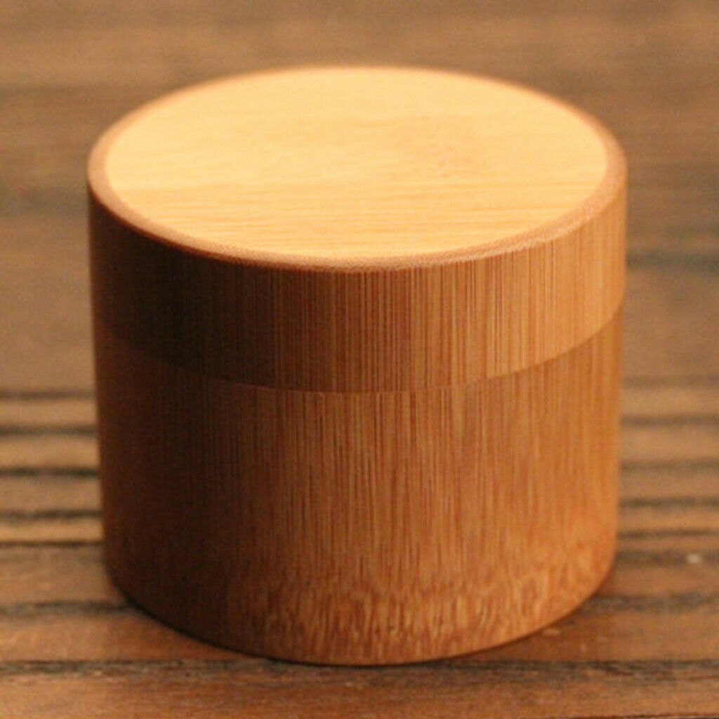 2 Pieces Round Box Bamboo Tea Box Storage Box
