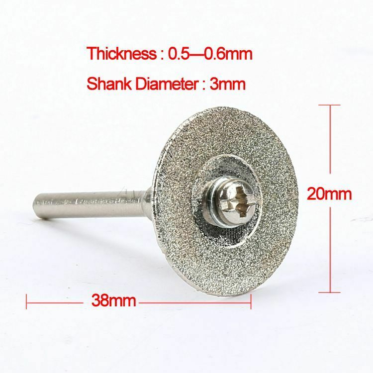 20mm Mini Diamond Cutting Discs Wheel+Mandrel For Power Drills Rotary Tool Kit