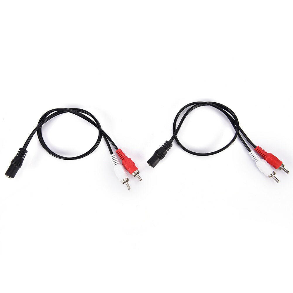 2-RCA Cable Male Plug to 3.5mm Female Aux Audio Headphone Jack ConverterA.l8