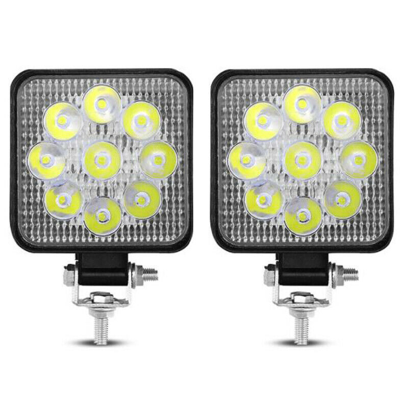 2PC 9LED Car SUV Off-road Work Lights Spot Flood LED Light Bar Reverse 27W 800LM