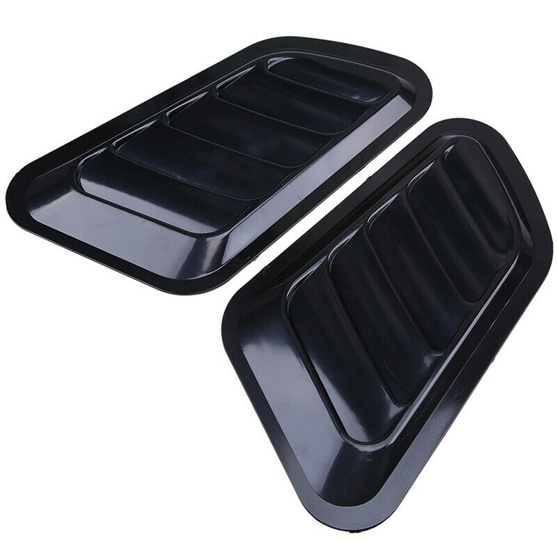 2x Car Hood Bonnet Vent Air Flow Intake Scoop Side Fender Decorative Black
