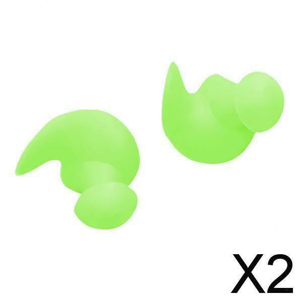 2X Swimming Ear Plug Diving Earplug Shower Noise Cancelling with Case Green