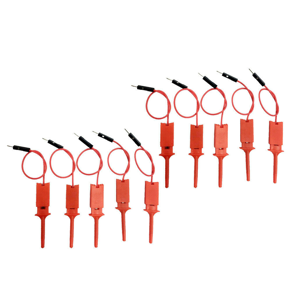 10 Pieces High Quality Test Test Hook Clip Test Probe For Logic Analyzer-Red