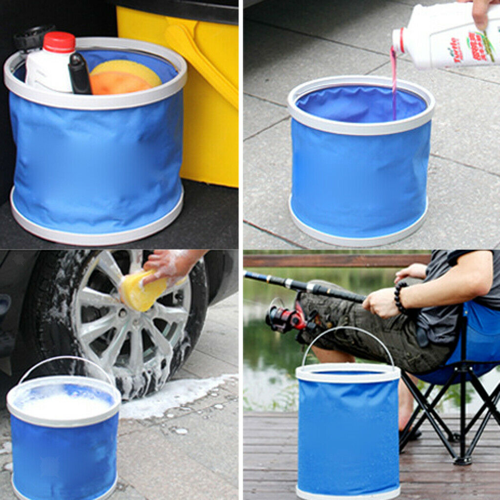 11L Folding Portable Storage Water Bucket Filter Anti Scratch Tool