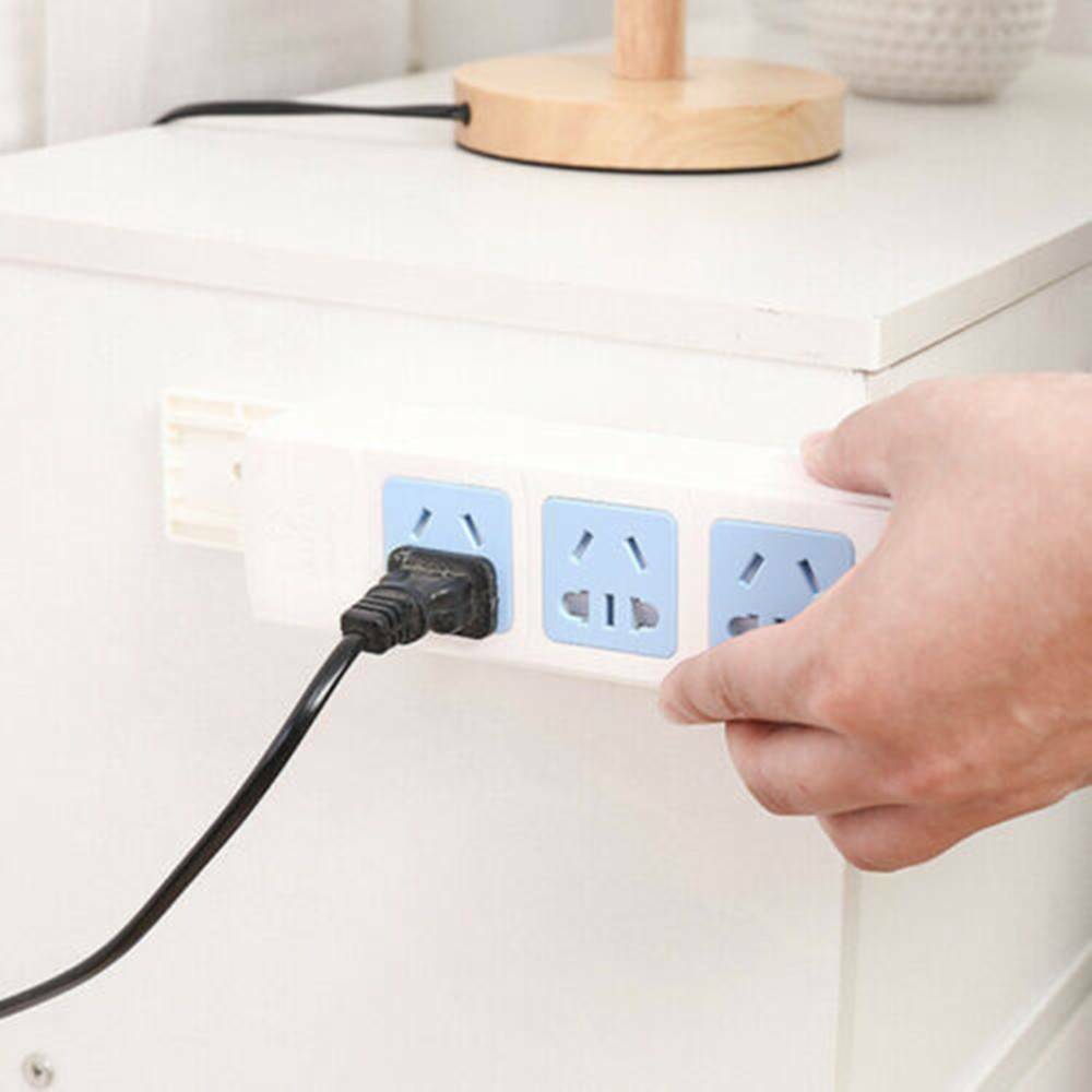 US Power Strip Holder Row Insert Punch-free Wall Hanging Patch Panel Holder DIY！