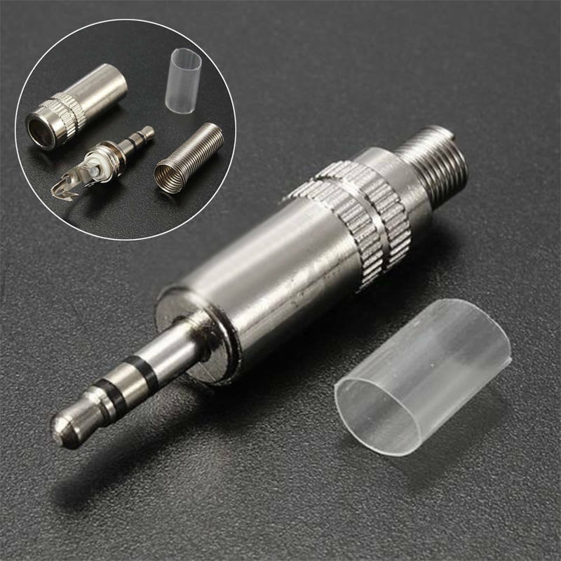 2pcs 3.5mm 3 pole Jack Plug Headphone Male Stereo Audio Solder Adapter Connector