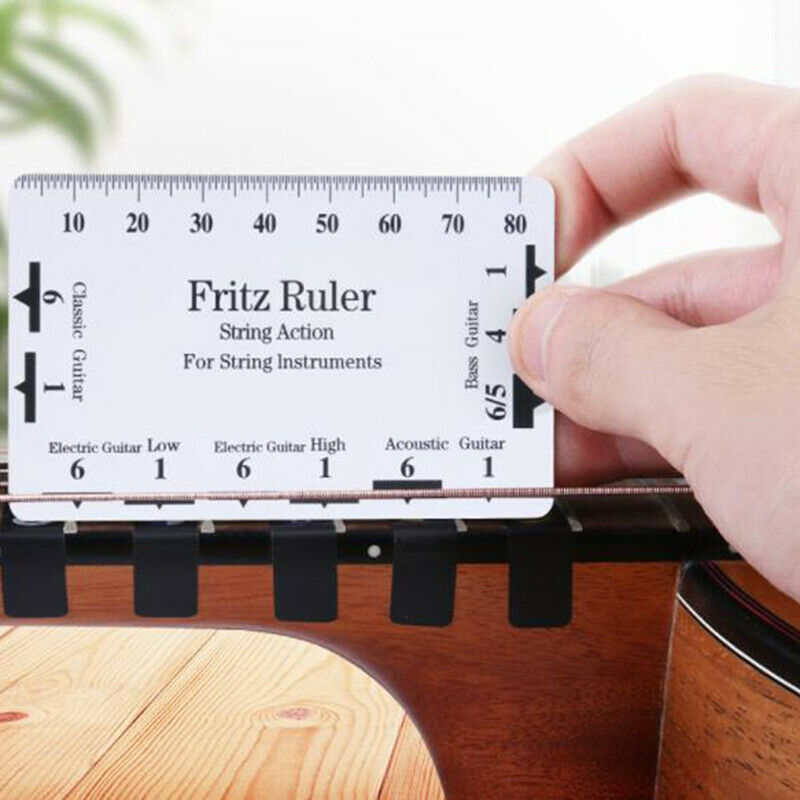 2pcs Guitar String Action Gauge String Pitch Ruler Measuring Tool Guitar .l8