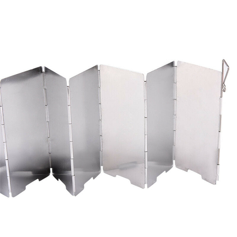 9 Plates Wind Deflectors Foldable Outdoor Camping Gas Stove Wind Shield Scre  NC
