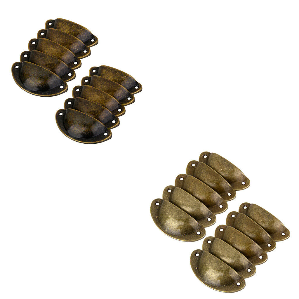 20Pcs Bronze Door Cabinet Knob Wardrobe Drawer Shell Pull Handles Pulls