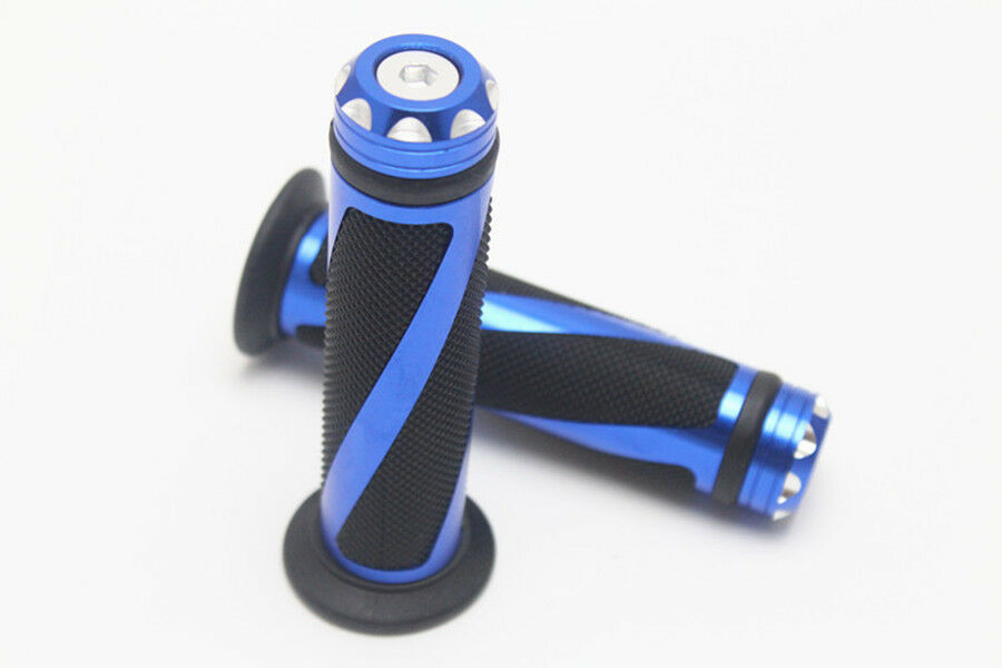 Motorcycle Aluminum Rubber Gel 7/8" Hand Grips Handlebar For Kawasaki Refit