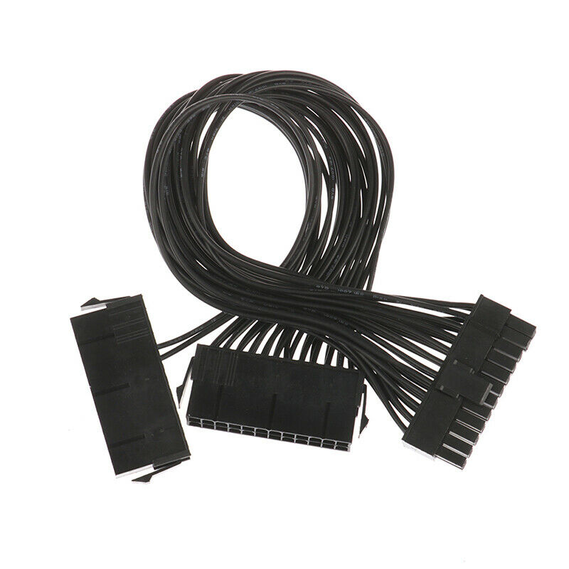 24Pin Power Supply Synchronizer Male to Female 24 Pin Dual PSU Extension Ca SJ