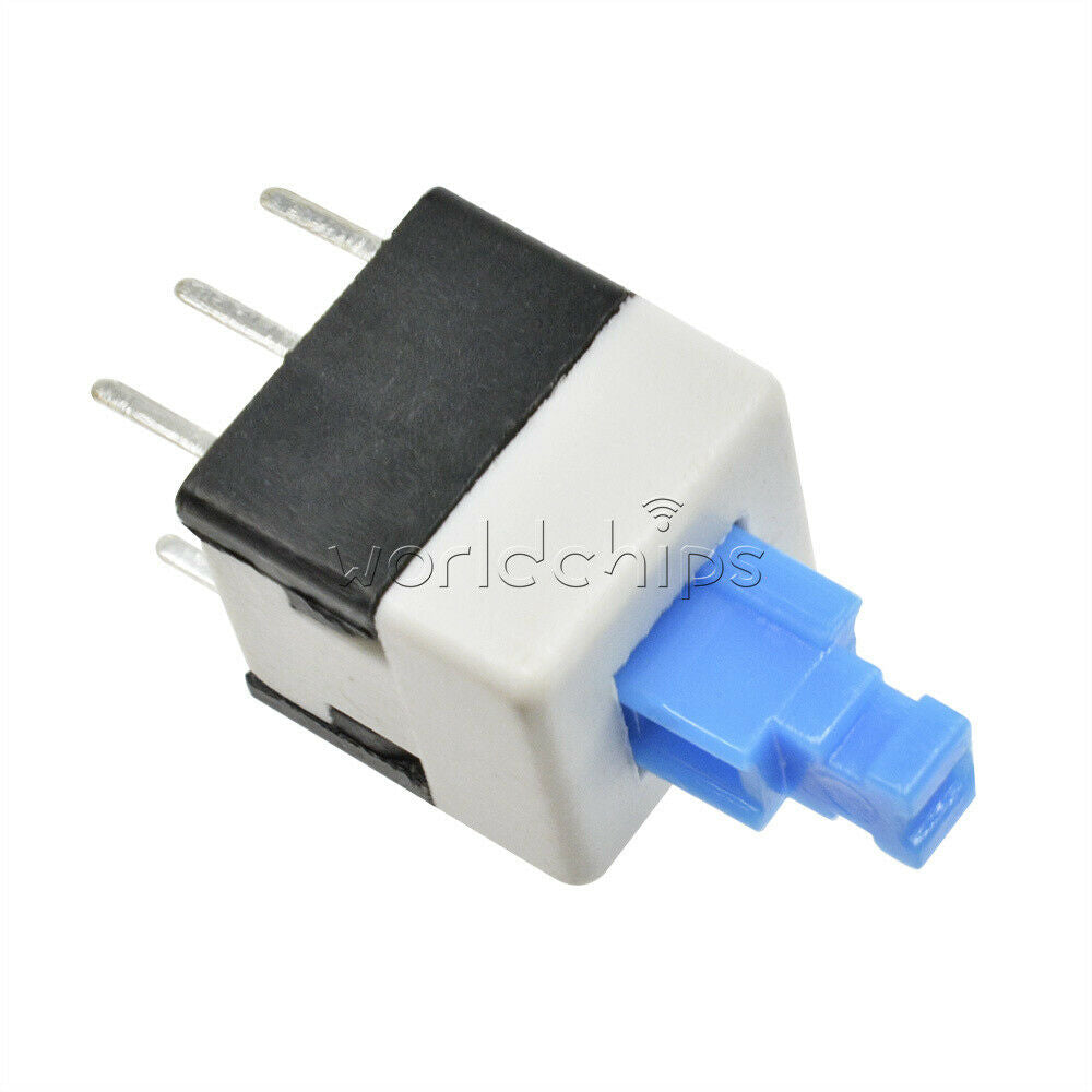 20Pcs Blue Cap Self-locking Type Square Button Switch Control 8X8mm