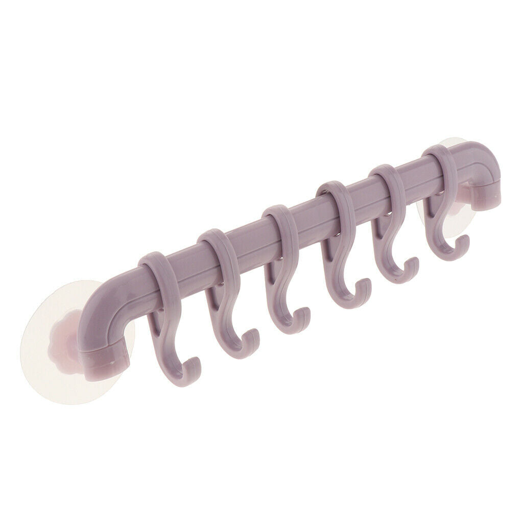 6 Hook Self Adhesive Hanger Hooks Purple