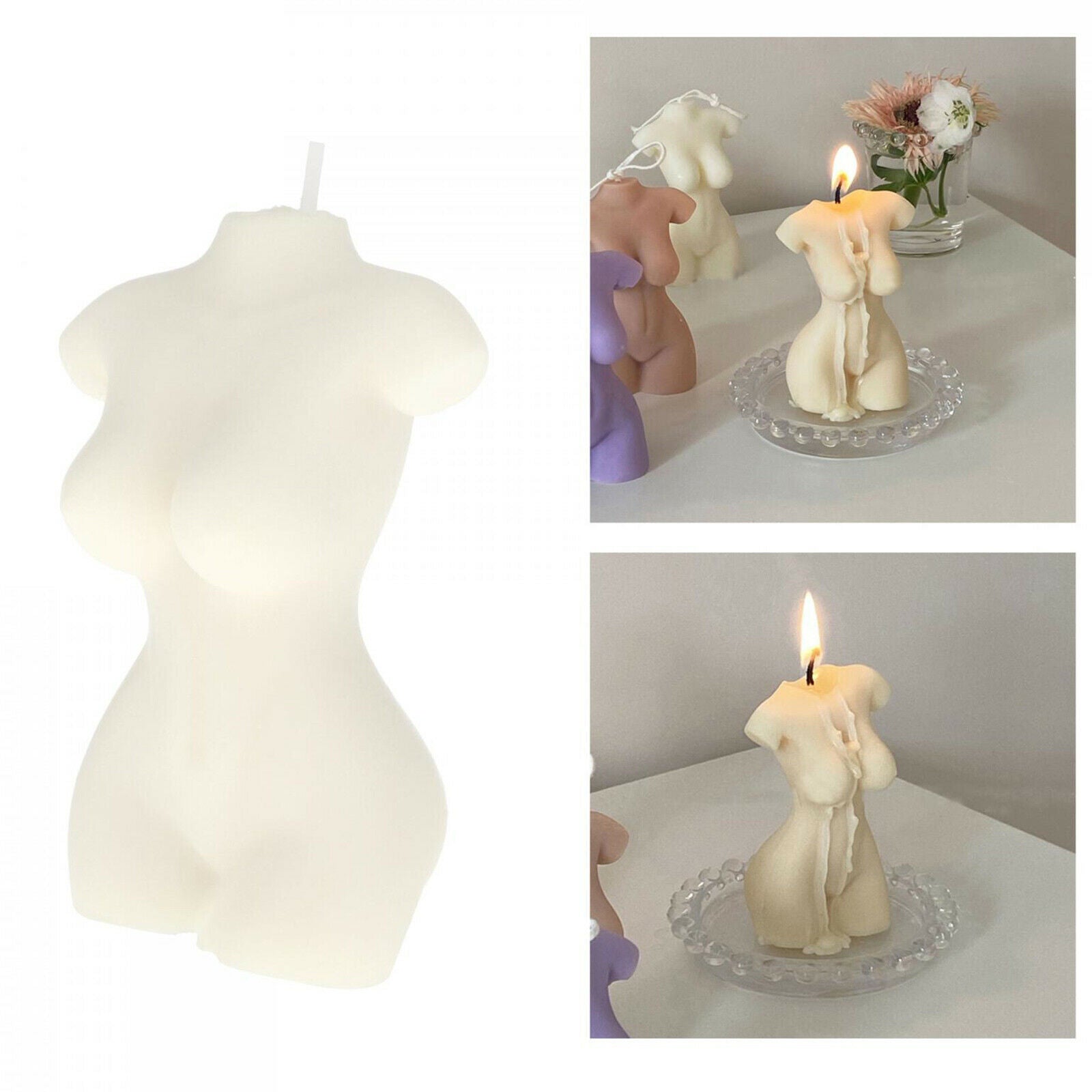 2 PCS Small Female Body Aromatherapy Wax Candle Nordic Bar Decor Photo Props