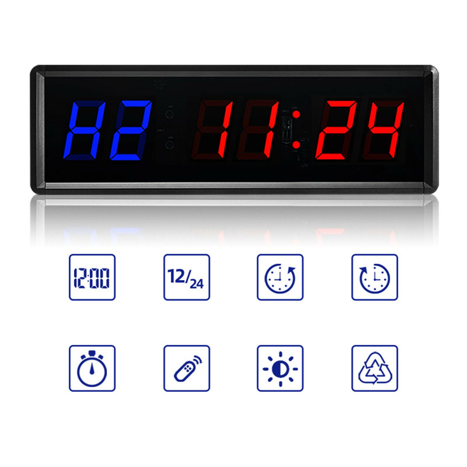 Interval Timer Stopwatch Fitness Training Workout Alarm Clock with Remote