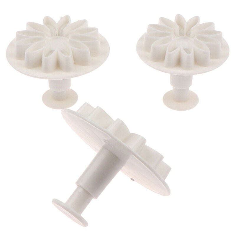 3PCS Plastic Sunflower Fondant Cutter Set for Cake Decor Daisy Flower Coo.l8