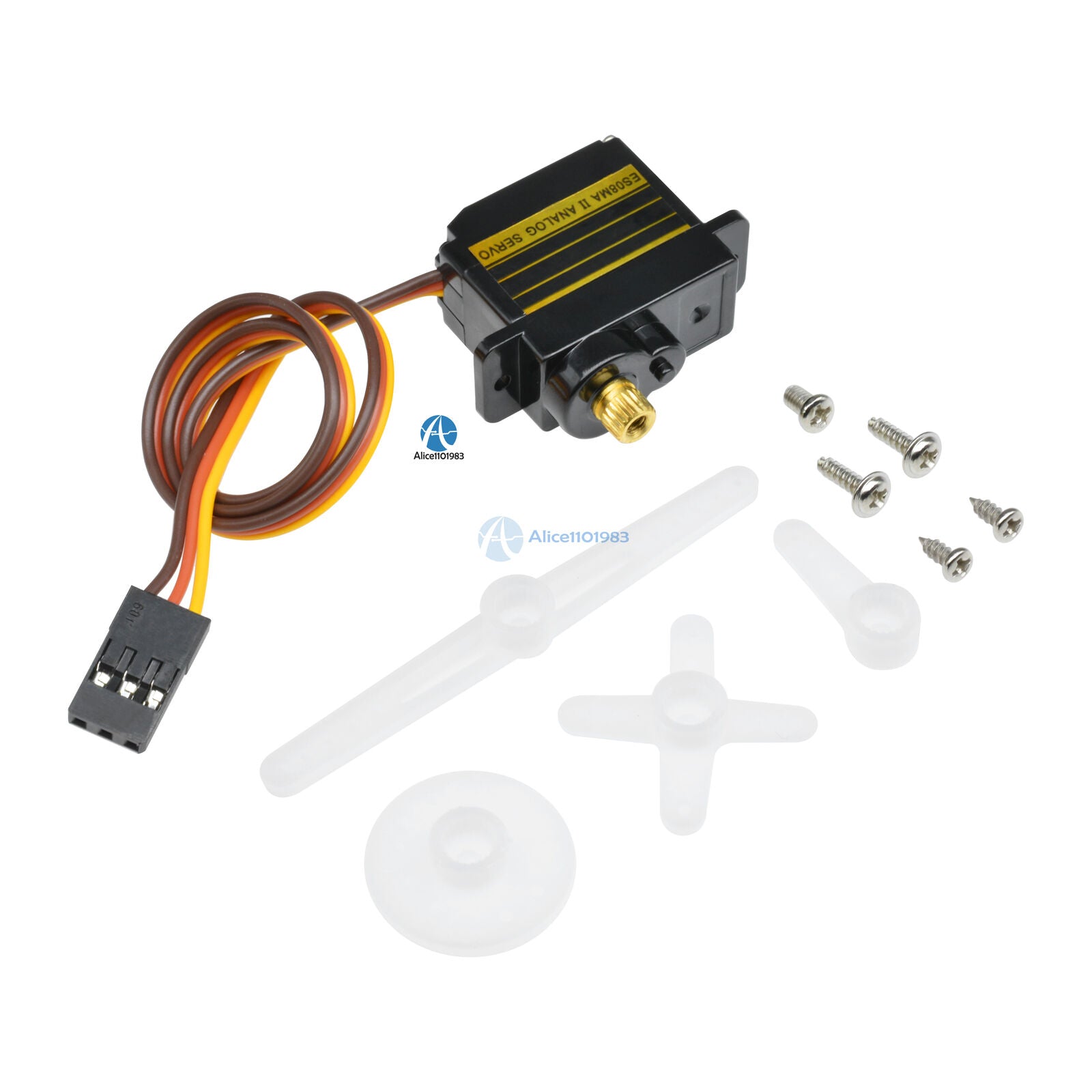 4PCS ES08MAII Mini Metal Gear 13g Analog Servo 1.6KG 0.12sec ES08MA ES08
