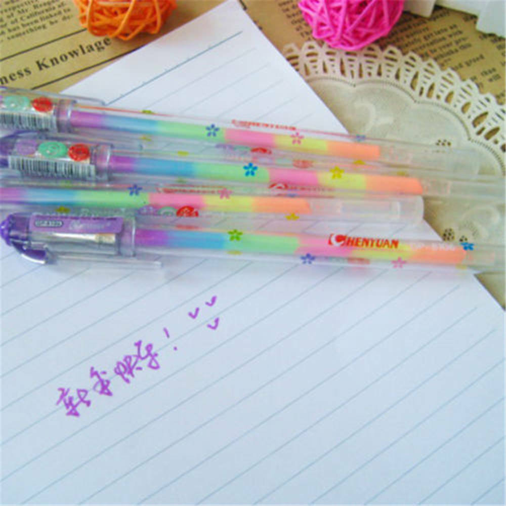 1x Gradient 6 Colors in 1 Pen Office Students Gel Pens Ink Pen Writing Tools Hot