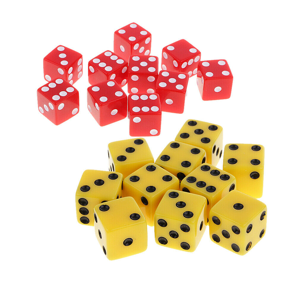 20x Plastic 6 Sided D6 Dice Dungeons & Dragon RPG Roleplay Game Dice Gift