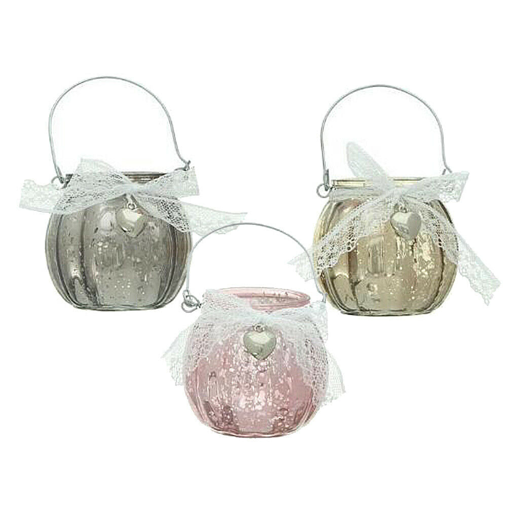 3Pcs Tea Light Mini Lanterns Candle Holder Candlestick for Events Decoration