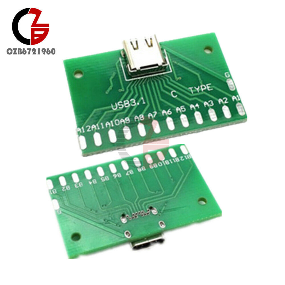 Type C 3.1 USB Diy 24Pin USB-C Female Socket Connector Smt Type With Pc Board
