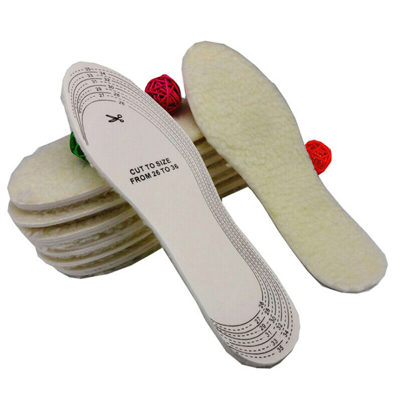1 Pair Winter Wool Warm Latex Insole Kids Sweat-absorbent Breathable Insoles Tt