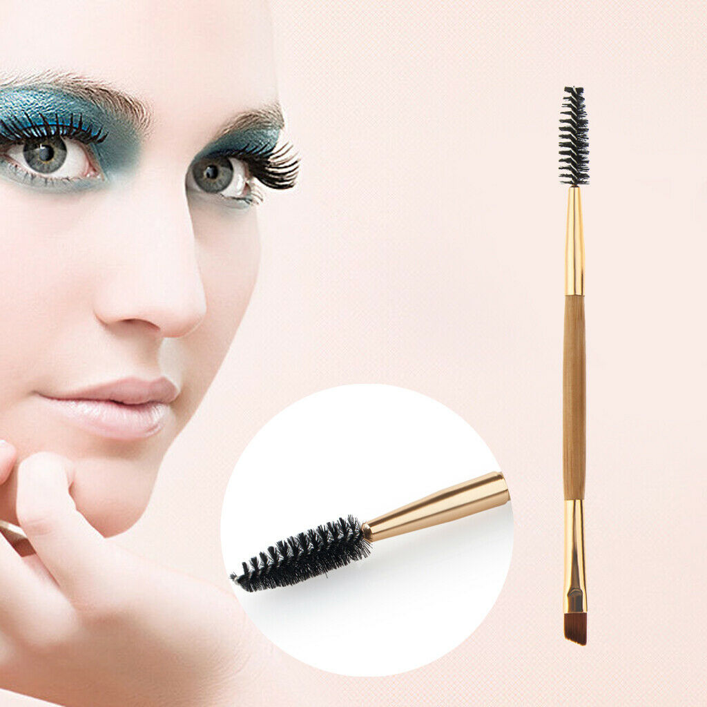 Double-end Eye Brow Grooming Brush Slant Angled Eyelash Mascara Applicator