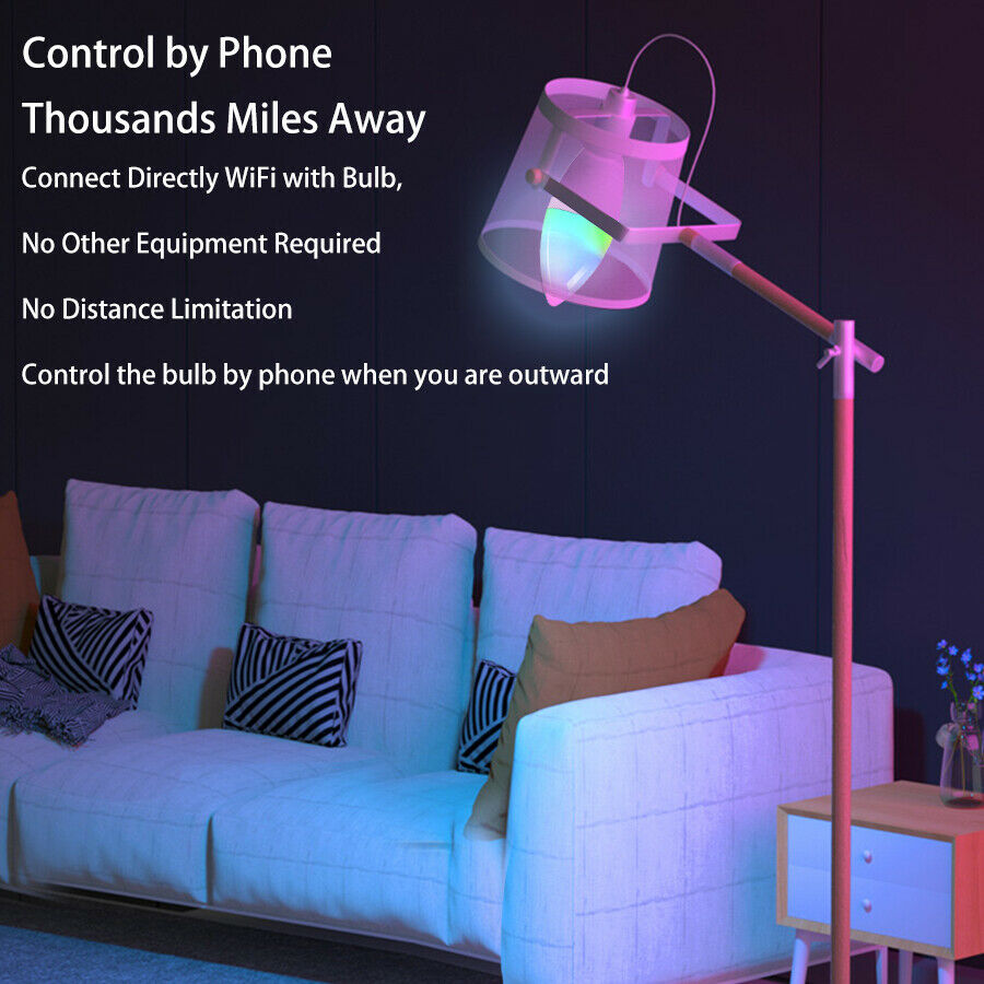 E14 Wifi Smart Candle Light Bulb RGB LED Dimmable Lamp 5W For Tuya Smart Life