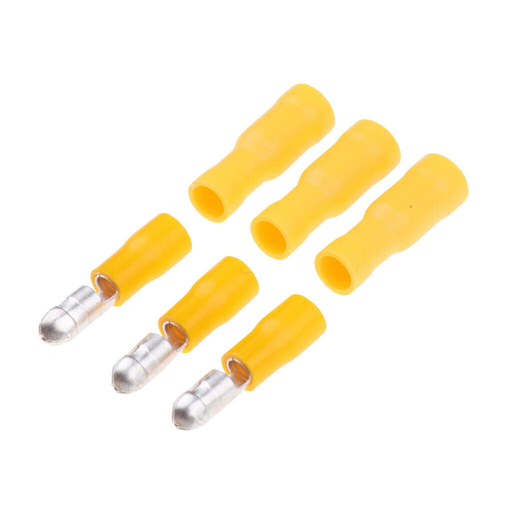 100 Pieces 12-10Gauge Insulated Wire Terminals Wire Crimp Connector Yellow