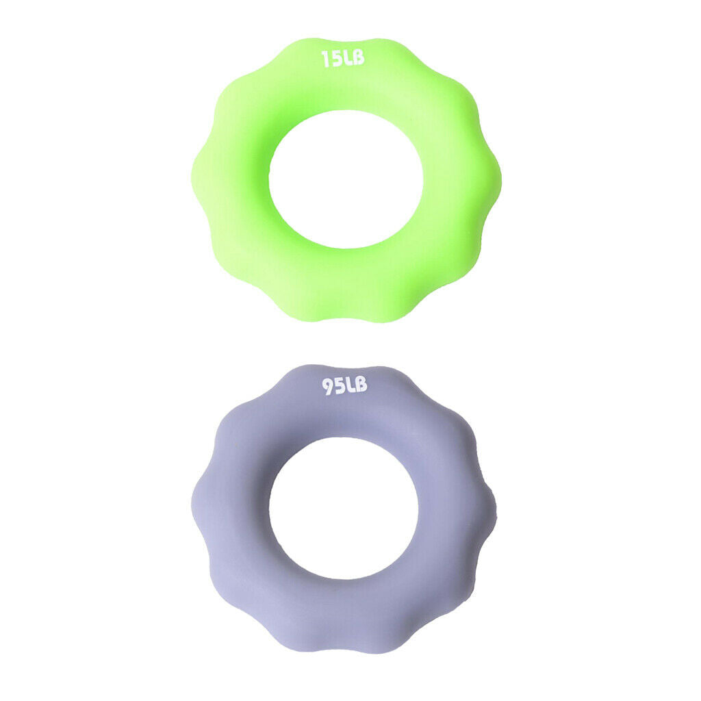 2 Pieces Silicone Hand Grip Strengthener Finger Resistance Bands For Forearm