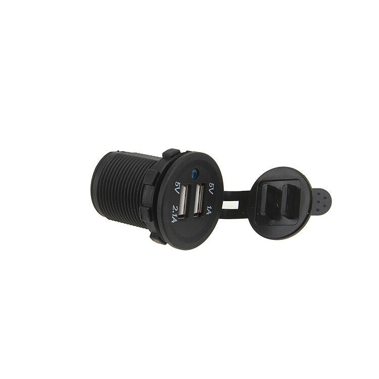 Universal Motorcycle Hone Power Supply Dual USB Charger Port Socket Waterproof