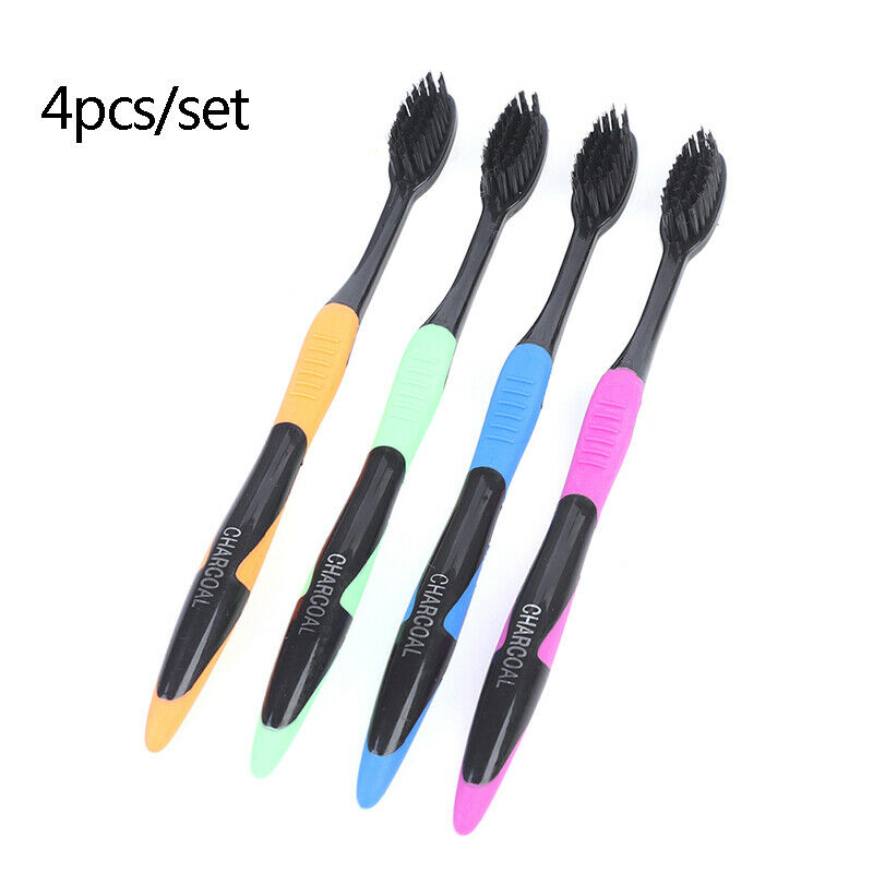 4Pcs/Pack Bamboo Toothbrush Charcoal Toothbrush of Dental Oral Care Soft .l8