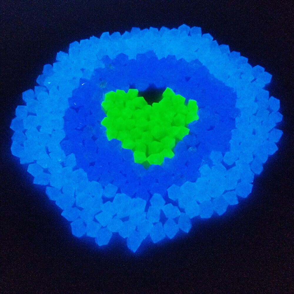 300PC Garden Luminous Pebbles Glow in the Dark Stones Rock Yard Fish Tank Decor
