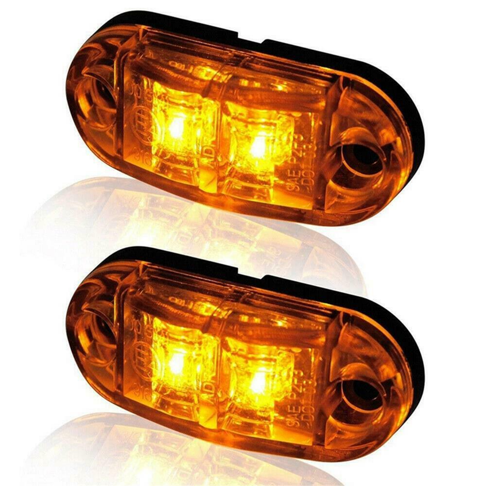 10x Amber Led Clearance Lights Side Marker Lamp Trailer Truck Caravan Multi Volt