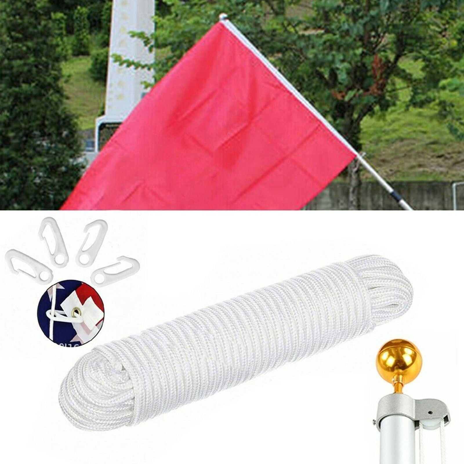 Nylon Braided Rope 6MM Flagpole Lifting Rope Outdoor Flag Pole Rope Accessories