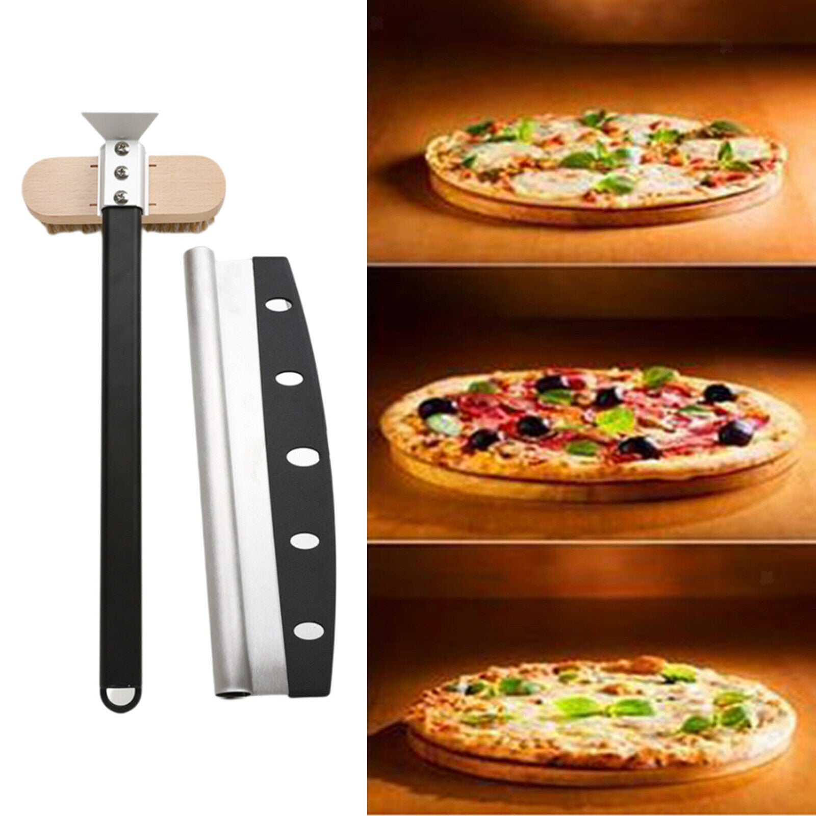 Alloy Pizza Cutter and Pizza Oven Brush Kitchen Oven Tools Pizza Accessories