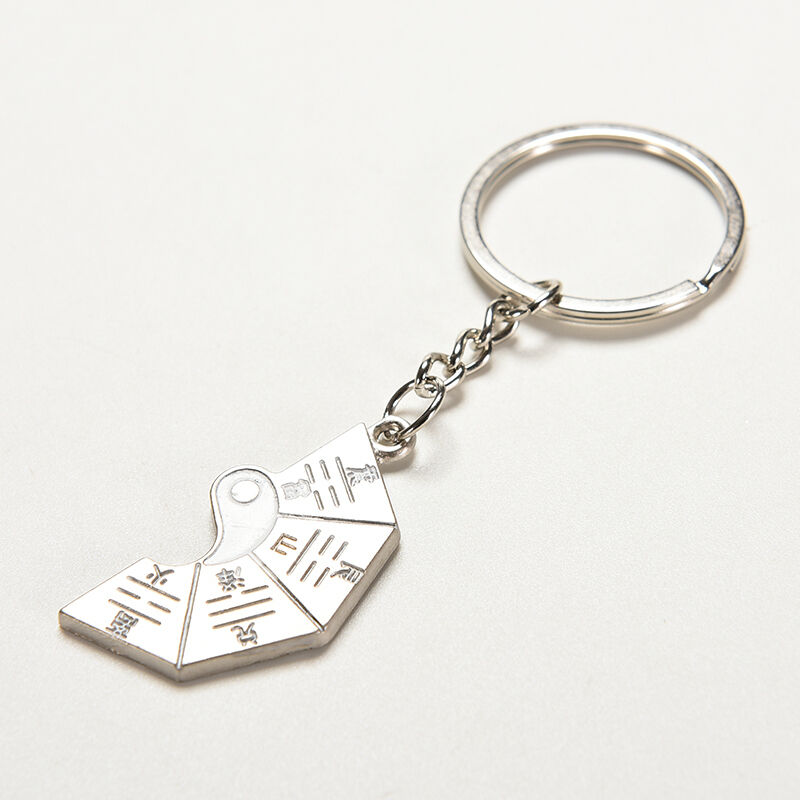 Great Lovers Split Yin Yang Ba Gua Tai Chi Chrome Satin Couples Key Chains XD Rf