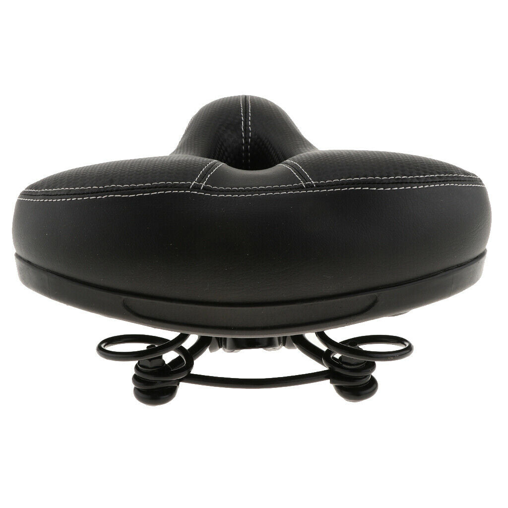 Extra Wide Comfy Cushioned Bike Seat Soft Padded Bicycle Gel Saddle Black