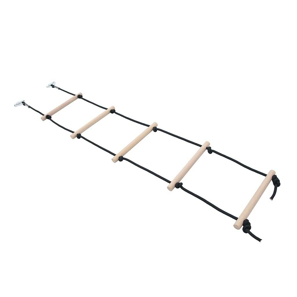 Kids Indoor Outdoor Climbing Rope Ladder with 2 Metal Hooks Fun Play Games