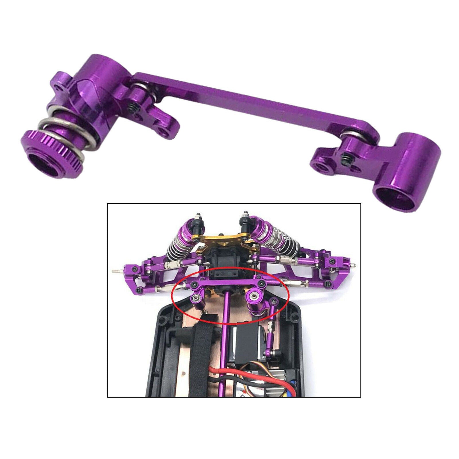 Upgrade Parts For The Steering Kit For WLtoys 144001 124018 124019 Purple