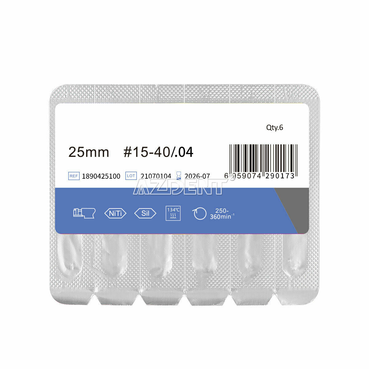5 X Dental Endo V Blue Engine Use Root Canal Heat Activated File 25mm 04 #15-#40